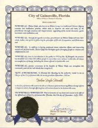 Image for article Proclamation du mois Falun Dafa, ville de Gainesville, Floride [le 12 décembre 2002]