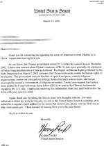 Image for article Lettre du sénateur américain Harry Reid au sujet de l'arrestation de Charles Li en Chine