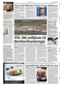 Fréttablaðið报纸报导冰岛外交部长斯卡费丁松代表政府对法轮功道歉